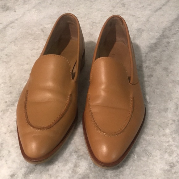 Everlane Modern Leather Loafers Womens 7.5 Tan Camel Flat Shoes Slip On Italy - Picture 2 of 7